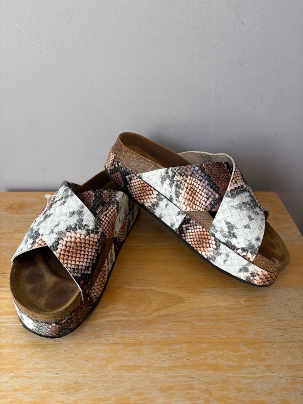 Free People Platform Snake Slide Sandals